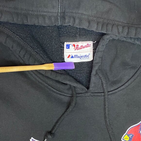 Majestic Authentic MLB St. Louis Cardinals Black Hoodie Sweatshirt 3XL Cotton Bl - Picture 13 of 16